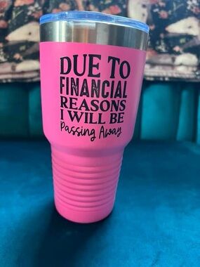 Hippie Runner/Polar Camel Pink Insulated Drink Tumbler with Humorous Quote